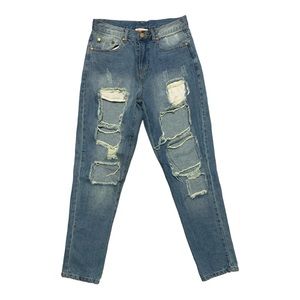 NWT SHOWPO DJANGO BOYFRIEND JEANS DISTRESSED WOMENS SIZE 4